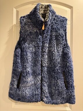 Simply Southern Plush Blue Sherpa Zip Vest